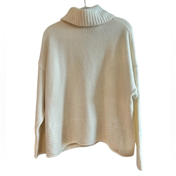 Madewell Sadler Turtleneck Ivory Sweater Sz 1X Knit Wool Pullover - Picture 3 of 6